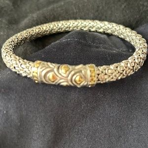 John Hardy Naga Scale Sterling Silver and Gold Bracelet,